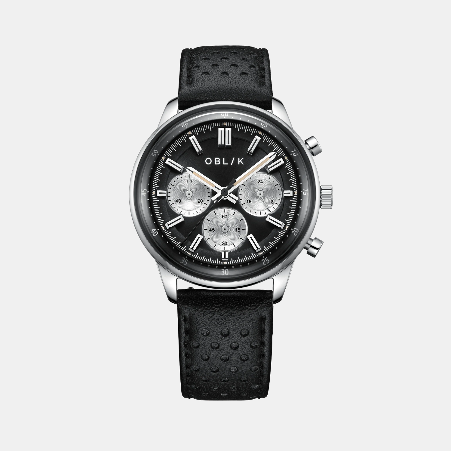 Panda Reverso Men Quartz Two Tone Dial Chronograph Leather Watch