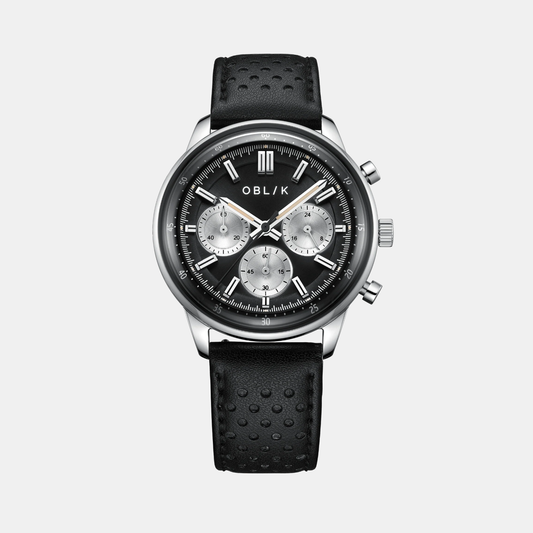 Panda Reverso Men Quartz Two Tone Dial Chronograph Leather Watch