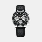 Panda Reverso Men Quartz Black Dial Chronograph Leather Watch