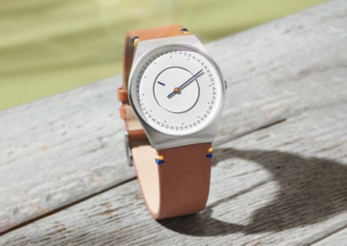 Skagen Male Grey Analog Leather Watch | Skagen – Just In Time