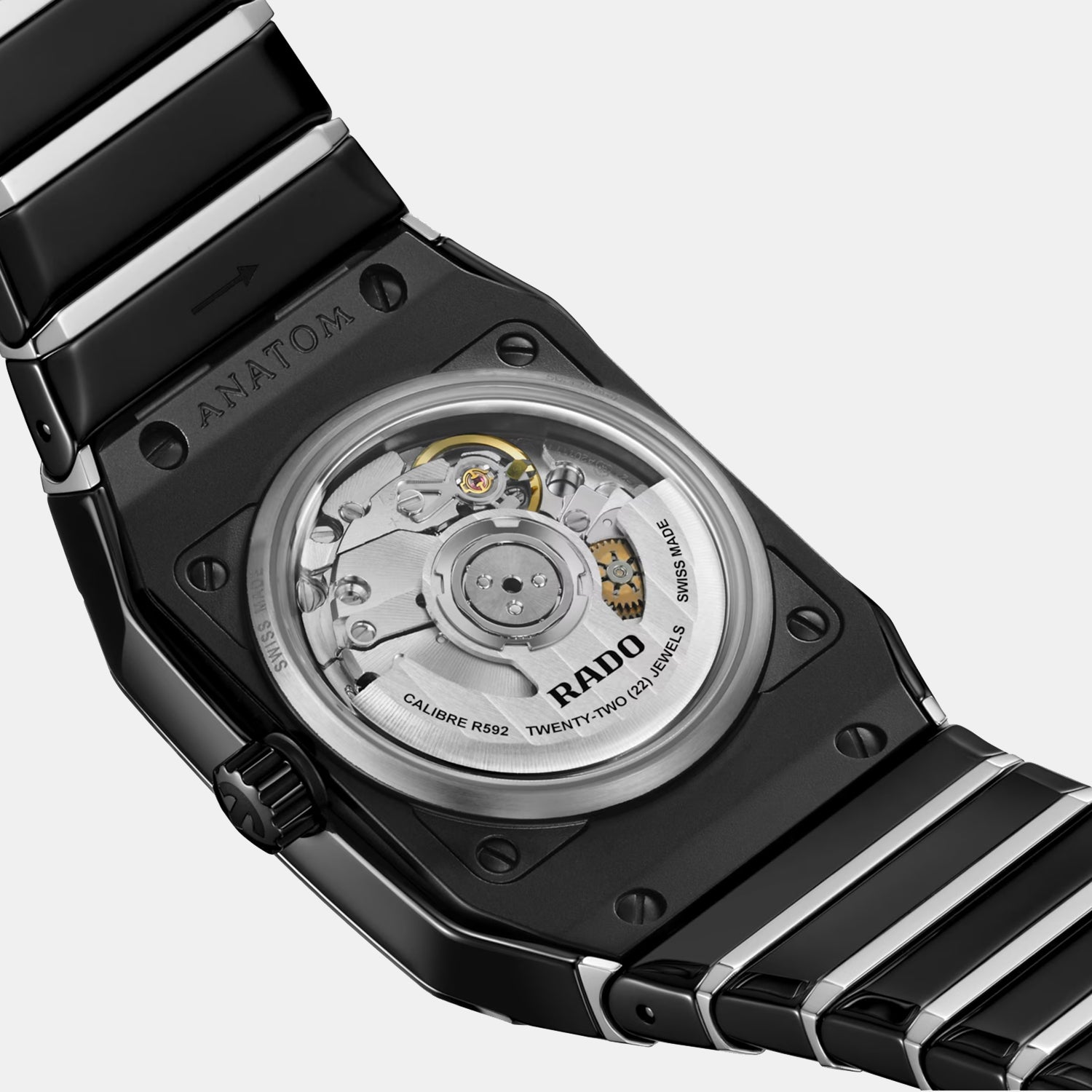 Anatom Men Automatic Black Dial Analog Stainless Steel Watch R10260152