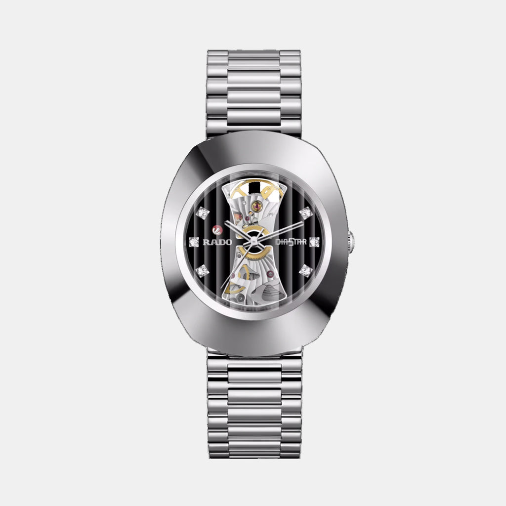 Diastar Men Automatic Black Dial Analog Stainless Steel Watch R12063103