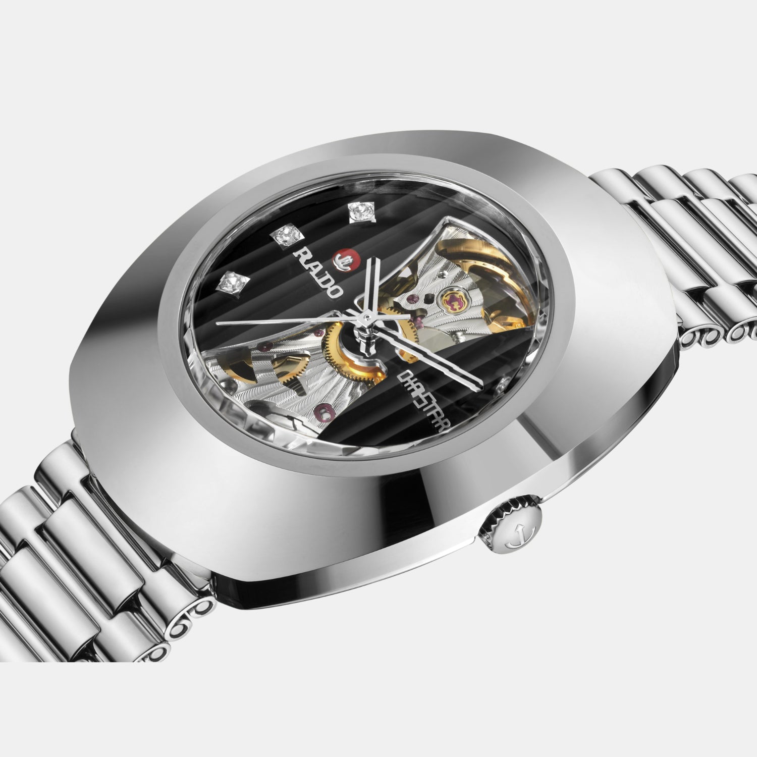 Diastar Men Automatic Black Dial Analog Stainless Steel Watch R12063103