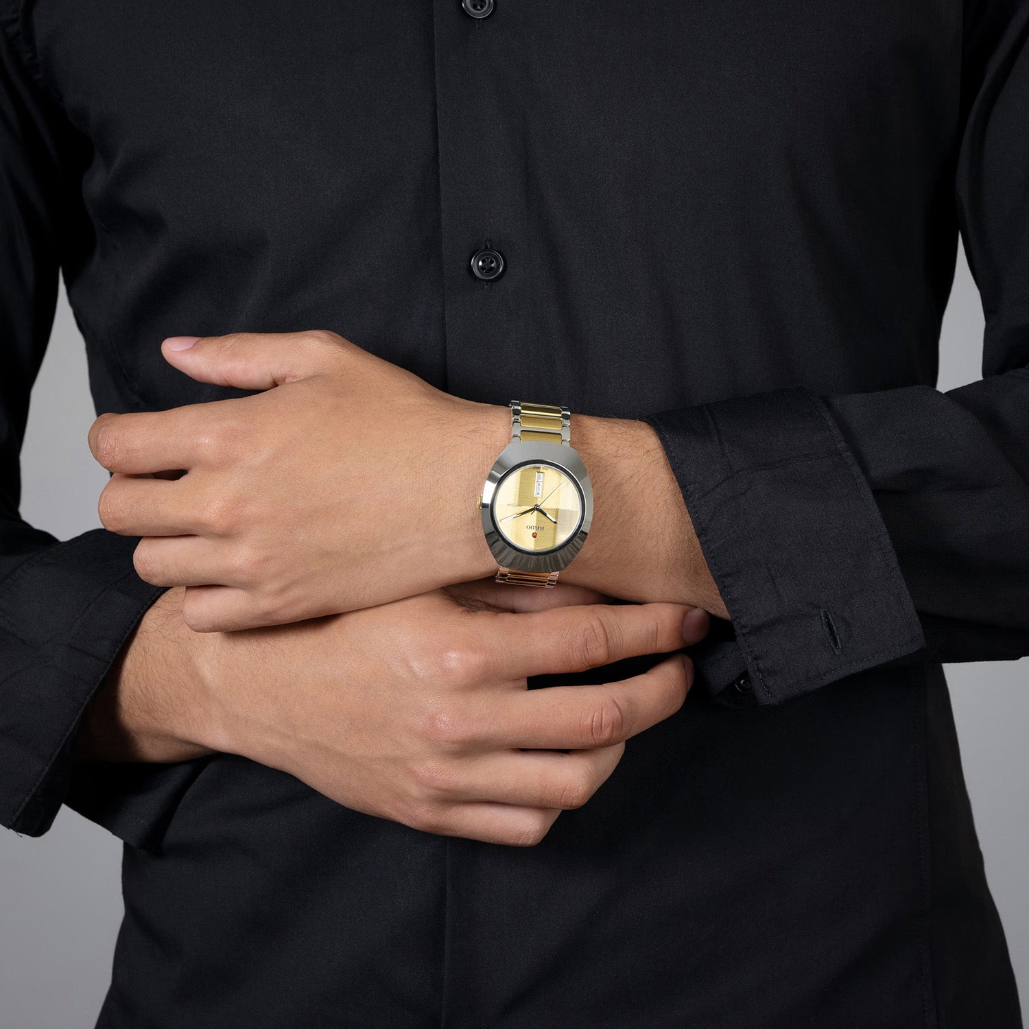 Diastar Men Automatic Yellow Dial Analog Stainless Steel Watch R12160253