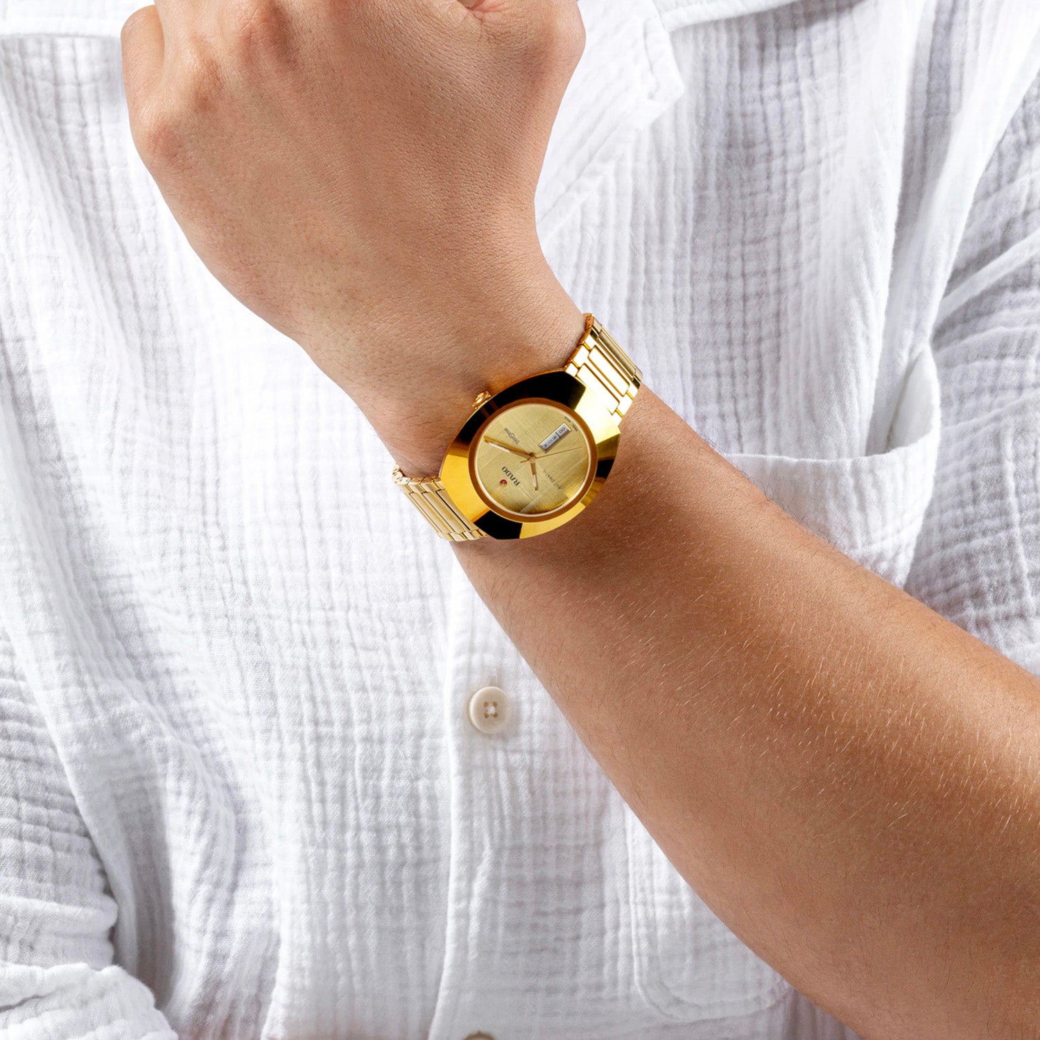 Diastar Unisex Automatic Yellow Dial Analog Stainless Steel Watch R12161253