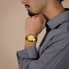 Diastar Unisex Automatic Yellow Dial Analog Stainless Steel Watch R12161633