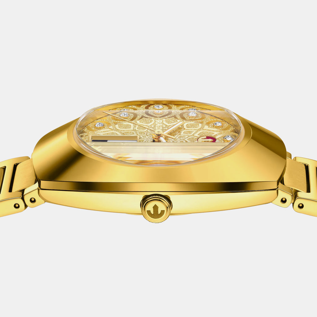 Diastar Unisex Automatic Yellow Dial Analog Stainless Steel Watch R12161633