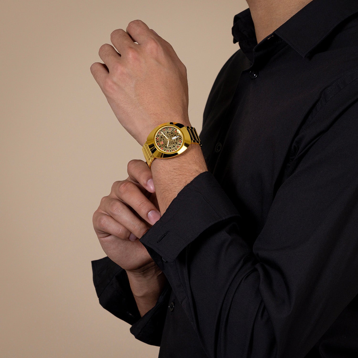 Diastar Unisex Automatic Black & Yellow Dial Analog Stainless Steel Watch R12161653