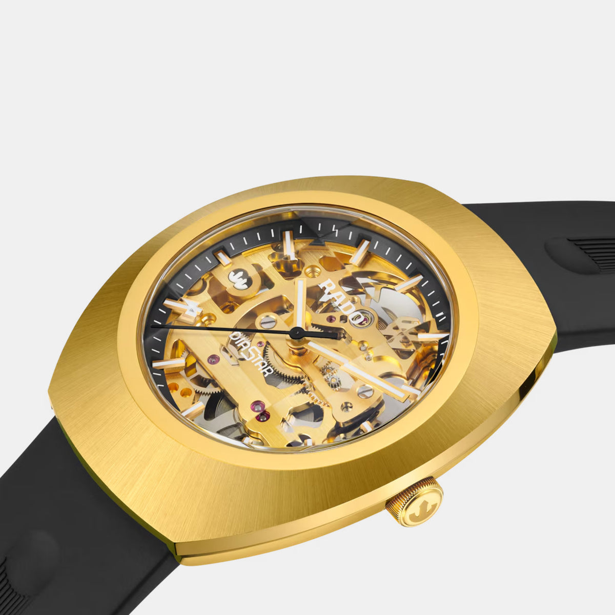 Diastar Men Automatic Gold Dial Analog Rubber Watch R12166159
