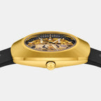 Diastar Men Automatic Gold Dial Analog Rubber Watch R12166159
