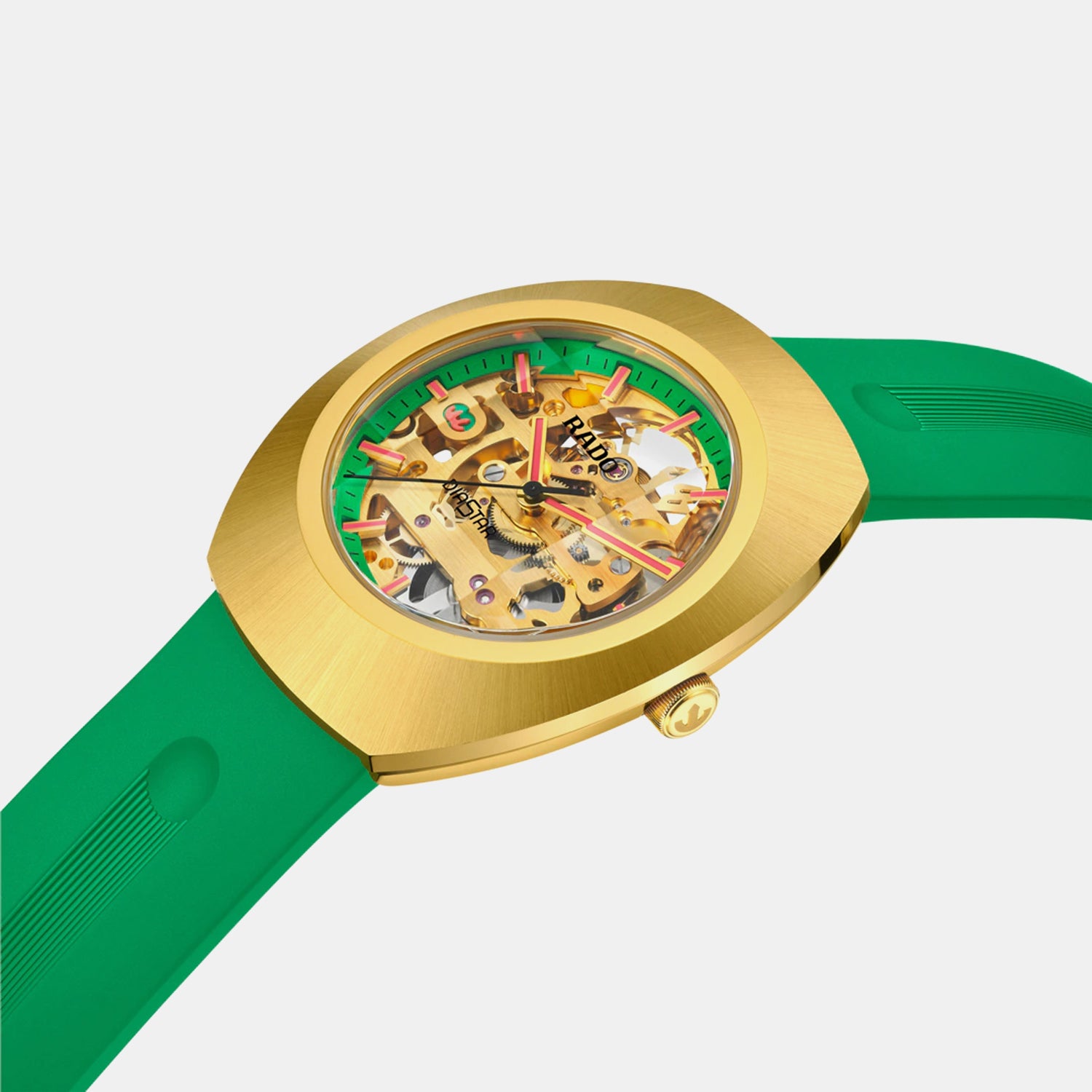 Diastar Original Skeleton Limited Edition Men Automatic Gold Dial Analog Rubber Watch R12166309