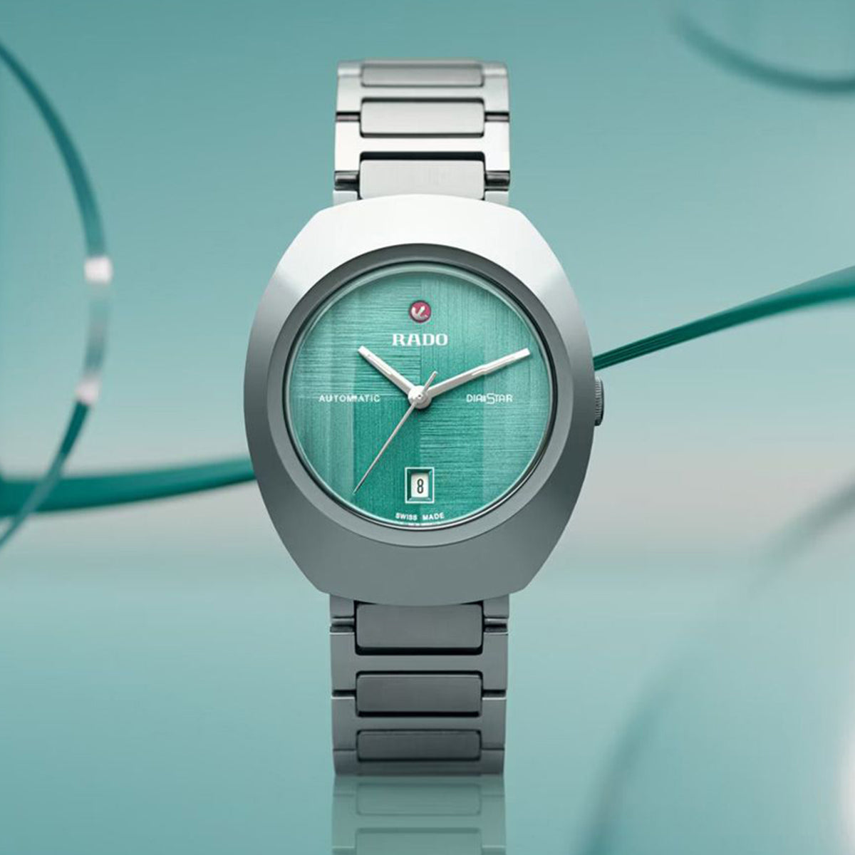 Diastar Women Automatic Turquoise Dial Analog Stainless Steel Watch R12170323