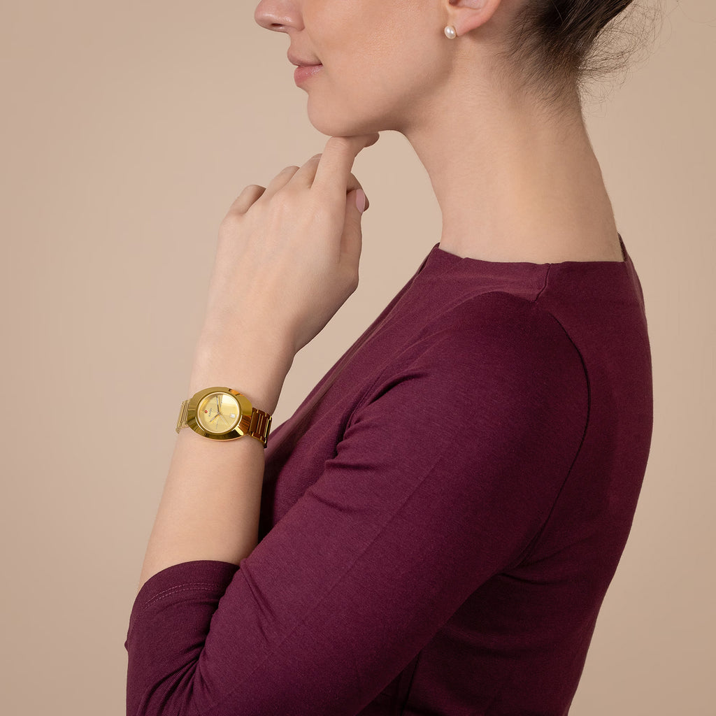Diastar Original Women Automatic Yellow Dial Analog Stainless Steel Watch R12171253