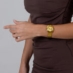 Diastar Women Automatic Gold Dial Analog Stainless Steel Watch R12171663