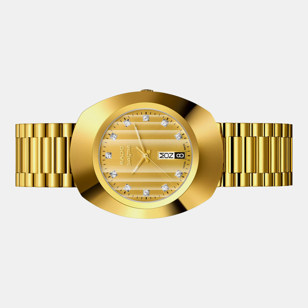 Diastar Men Quartz Champagne Dial Analog Stainless Steel Watch R12304303