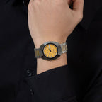 Diastar Men Quartz Yellow Dial Analog Stainless Steel Watch R12391633