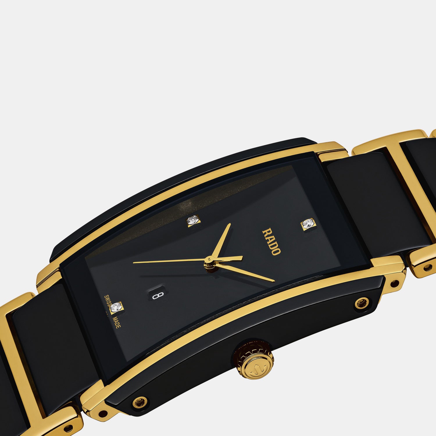 Integral Diamonds Unisex Quartz Black Dial Analog Stainless Steel Watch R20204712