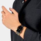 Integral Diamonds Unisex Quartz Black Dial Analog Stainless Steel Watch R20204712