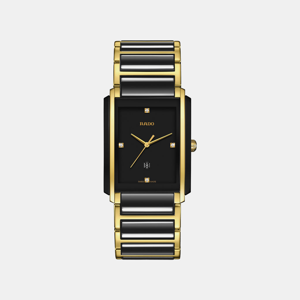 Integral Diamonds Unisex Quartz Black Dial Analog Stainless Steel Watch R20204712