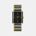 Integral Diamonds Unisex Quartz Black Dial Analog Stainless Steel Watch R20204712
