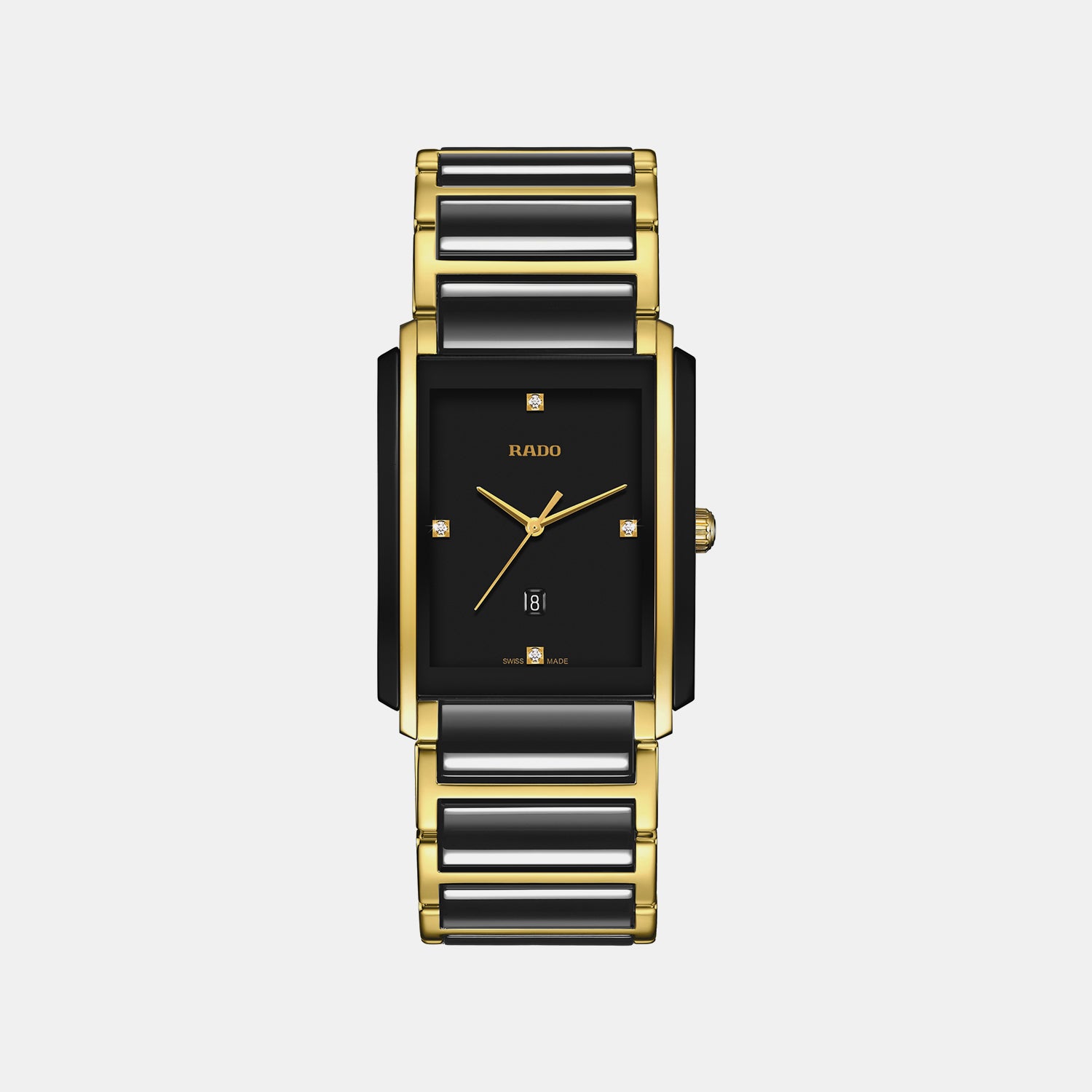 Integral Diamonds Unisex Quartz Black Dial Analog Stainless Steel Watch R20204712