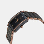 Integral Diamonds Men Quartz Black Dial Analog Stainless Steel Watch R20207712