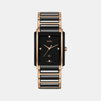 Integral Diamonds Men Quartz Black Dial Analog Stainless Steel Watch R20207712