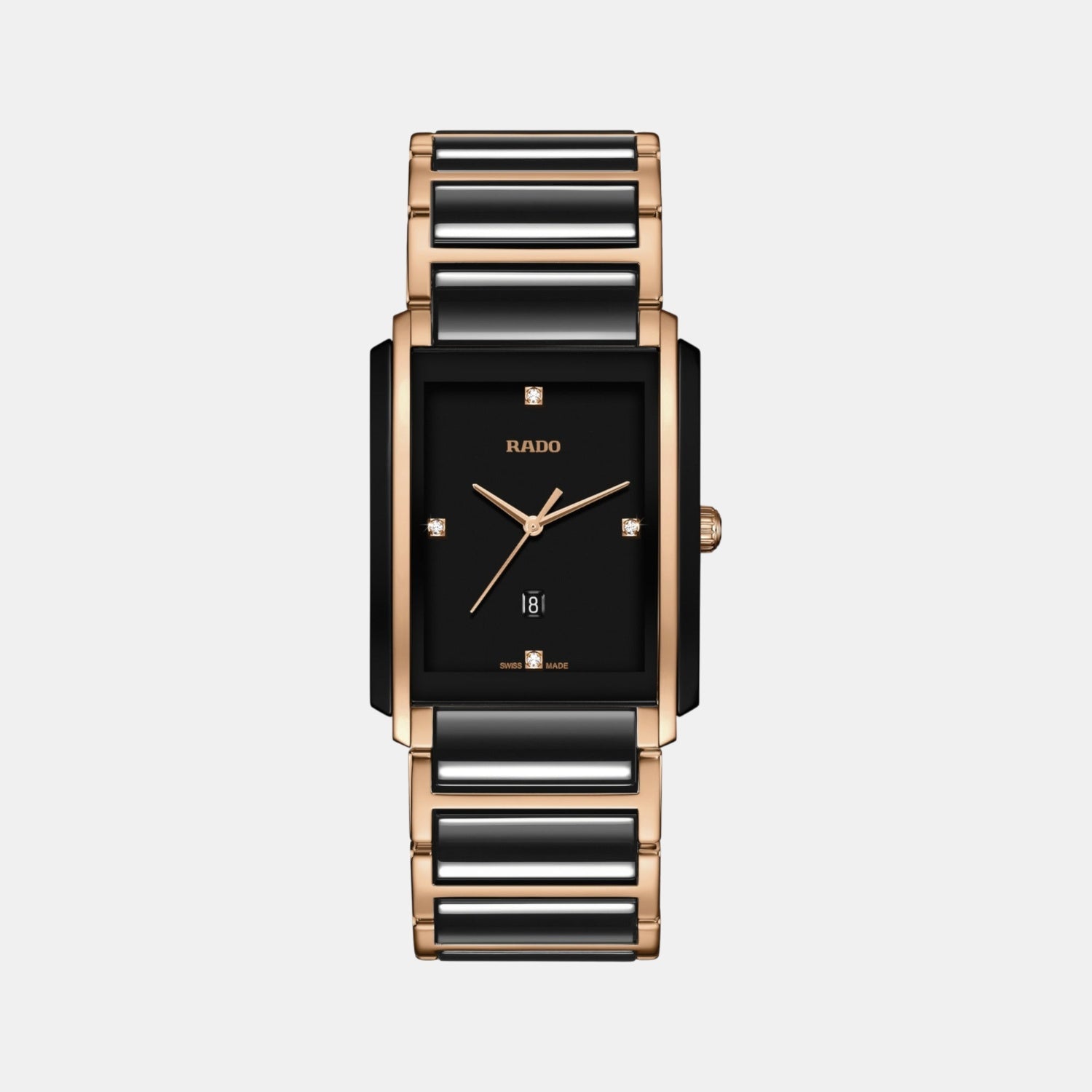 Integral Diamonds Men Quartz Black Dial Analog Stainless Steel Watch R20207712