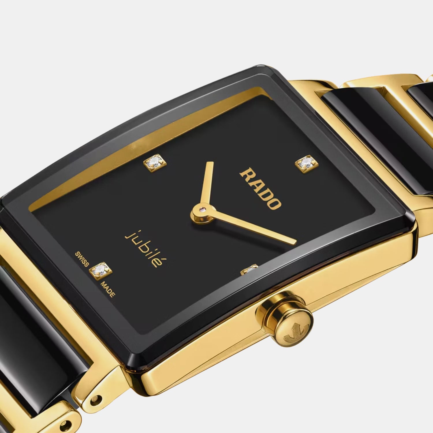 Integral Diamonds Unisex Quartz Black Dial Analog Stainless Steel Watch R20252702