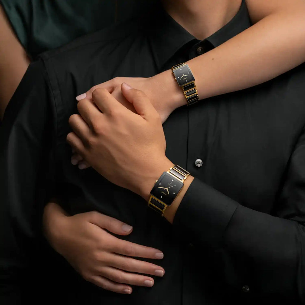 Integral Diamonds Unisex Quartz Black Dial Analog Stainless Steel Watch R20252702