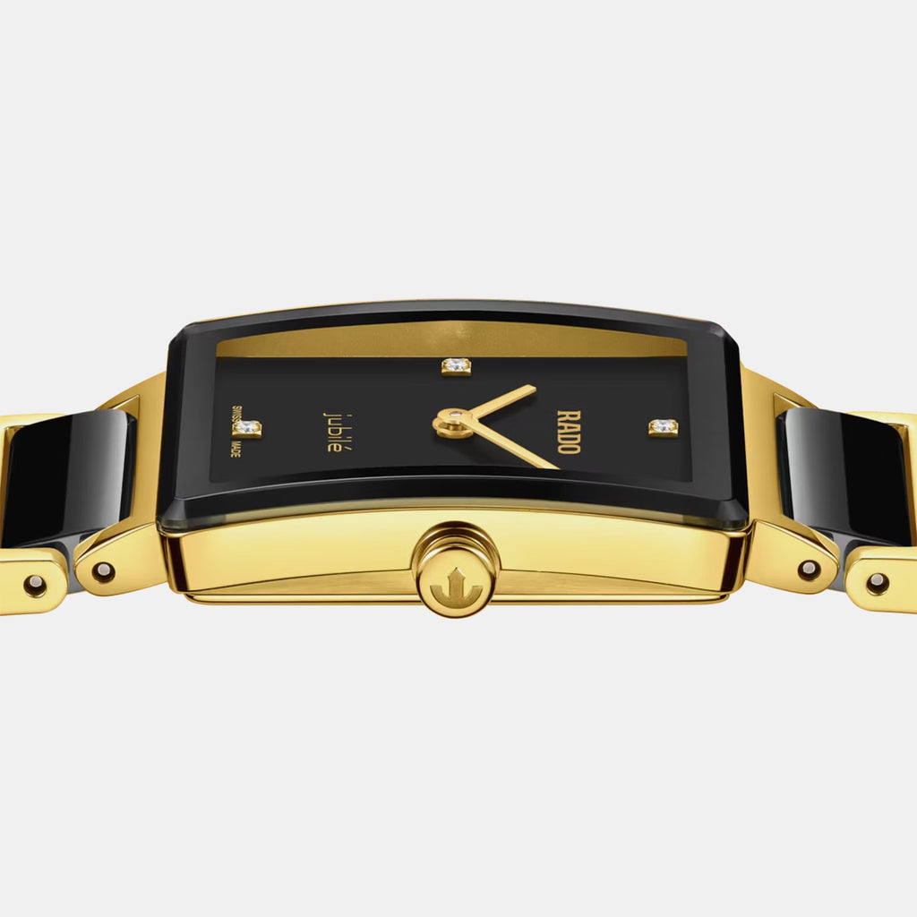 Integral Diamonds Unisex Quartz Black Dial Analog Stainless Steel Watch R20252702