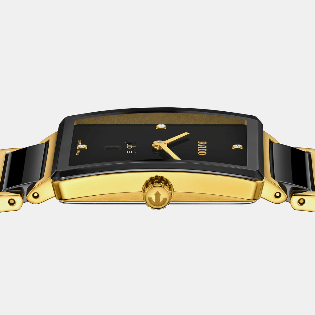 Integral Diamonds Unisex Quartz Black Dial Analog Stainless Steel Watch R20254712