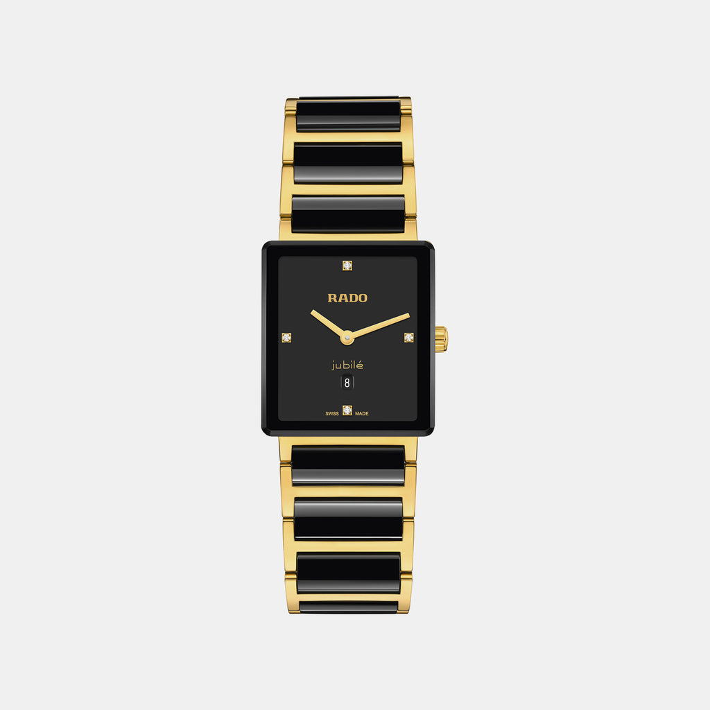Integral Diamonds Unisex Quartz Black Dial Analog Stainless Steel Watch R20254712