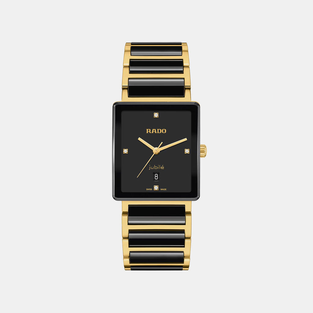 Integral Diamonds Unisex Quartz Black Dial Analog Stainless Steel Watch R20256712