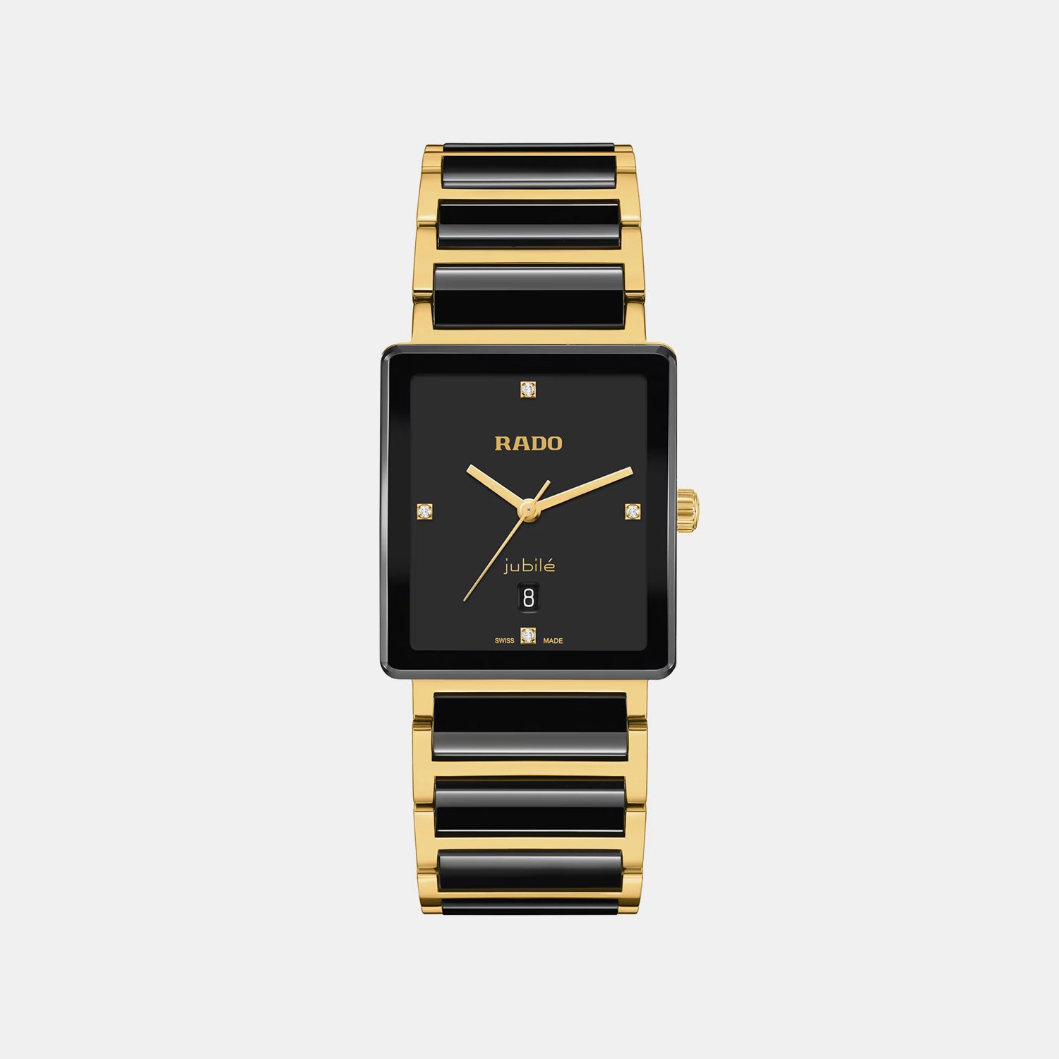Integral Diamonds Unisex Quartz Black Dial Analog Stainless Steel Watch R20256712