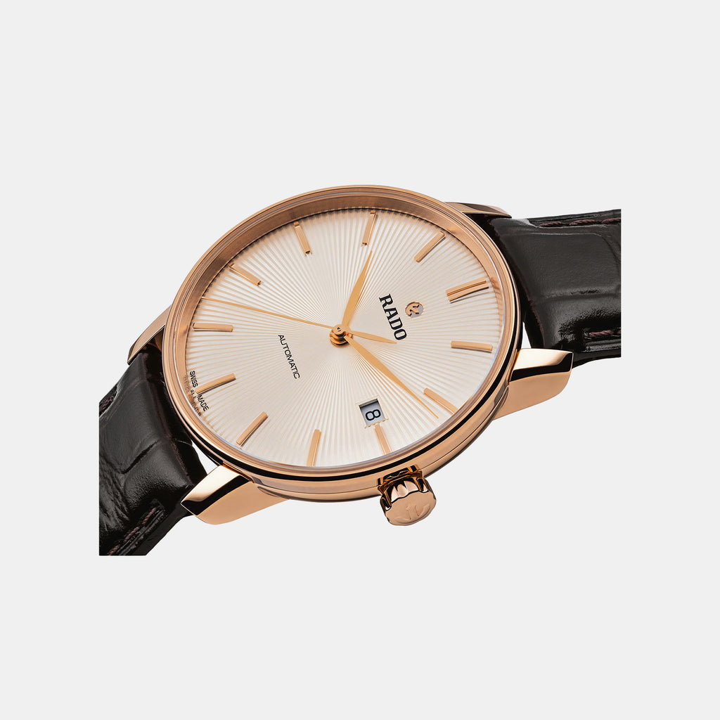 Coupole Men Automatic Cream Dial Analog Leather Watch R22861115