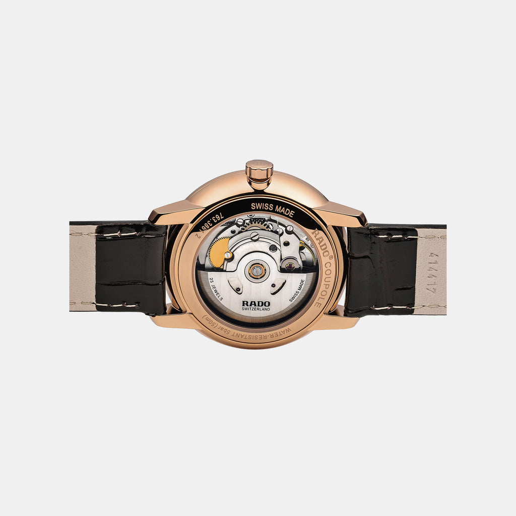 Coupole Men Automatic Cream Dial Analog Leather Watch R22861115