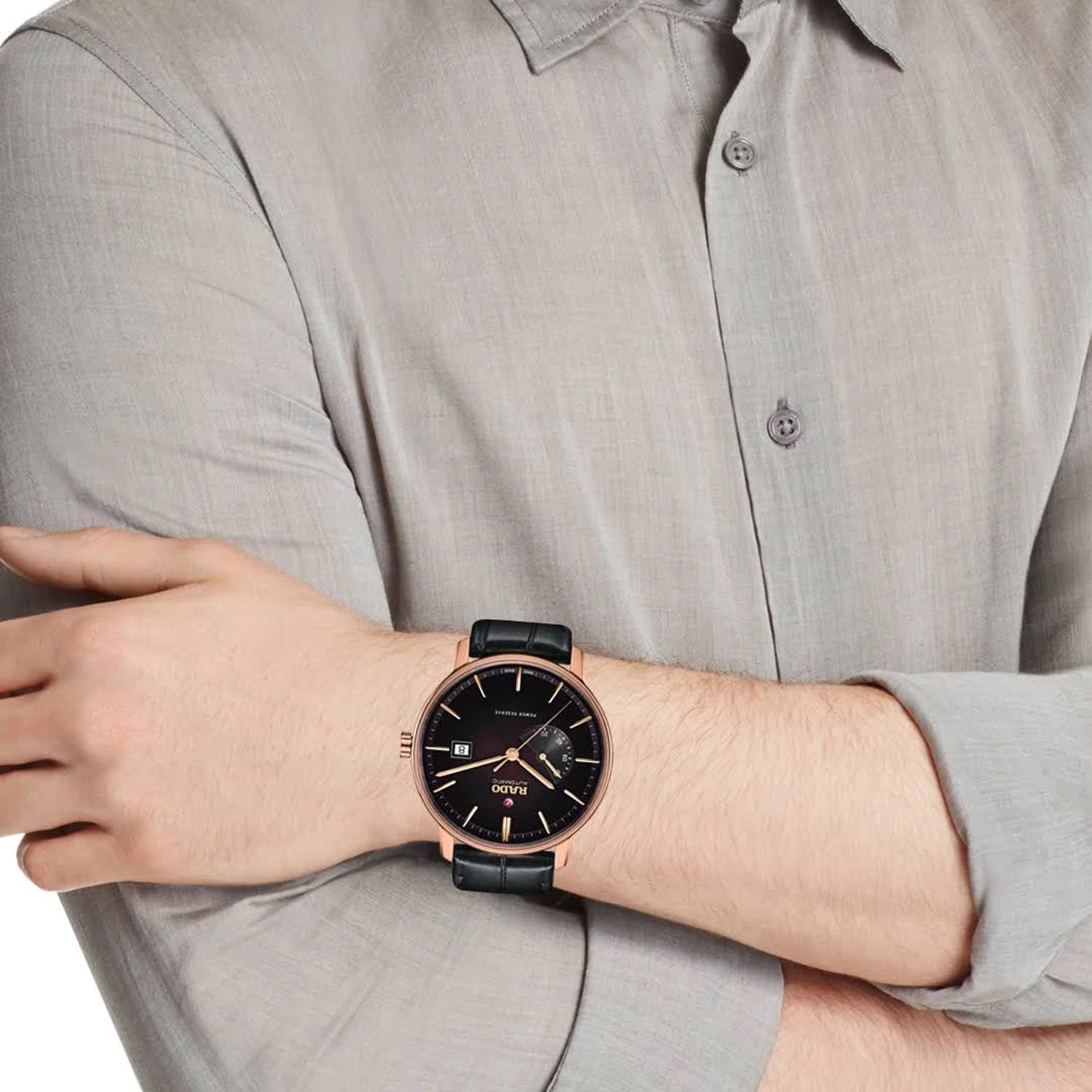 Coupole Men Automatic Blue Dial Analog Leather Watch R22879215