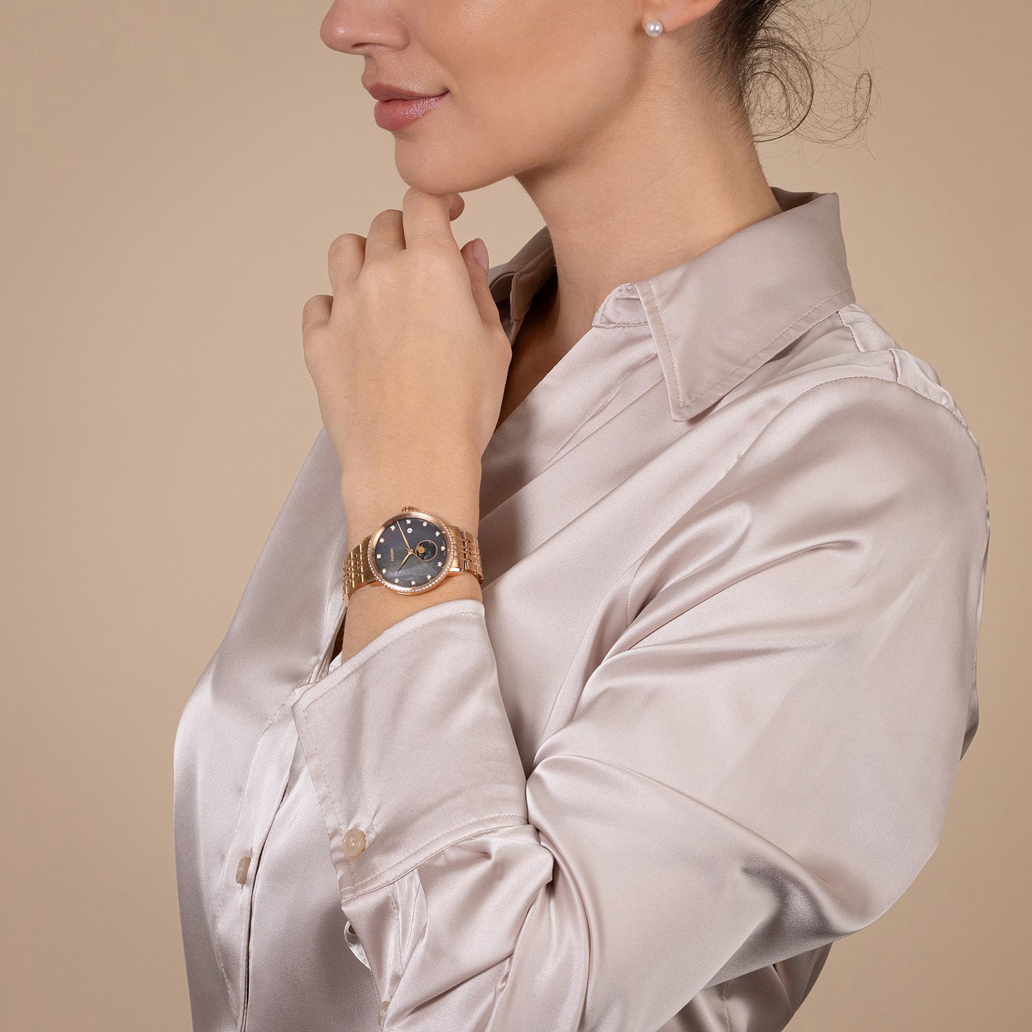 Coupole Women Quartz Brown Dial Analog Stainless Steel Watch R22885903