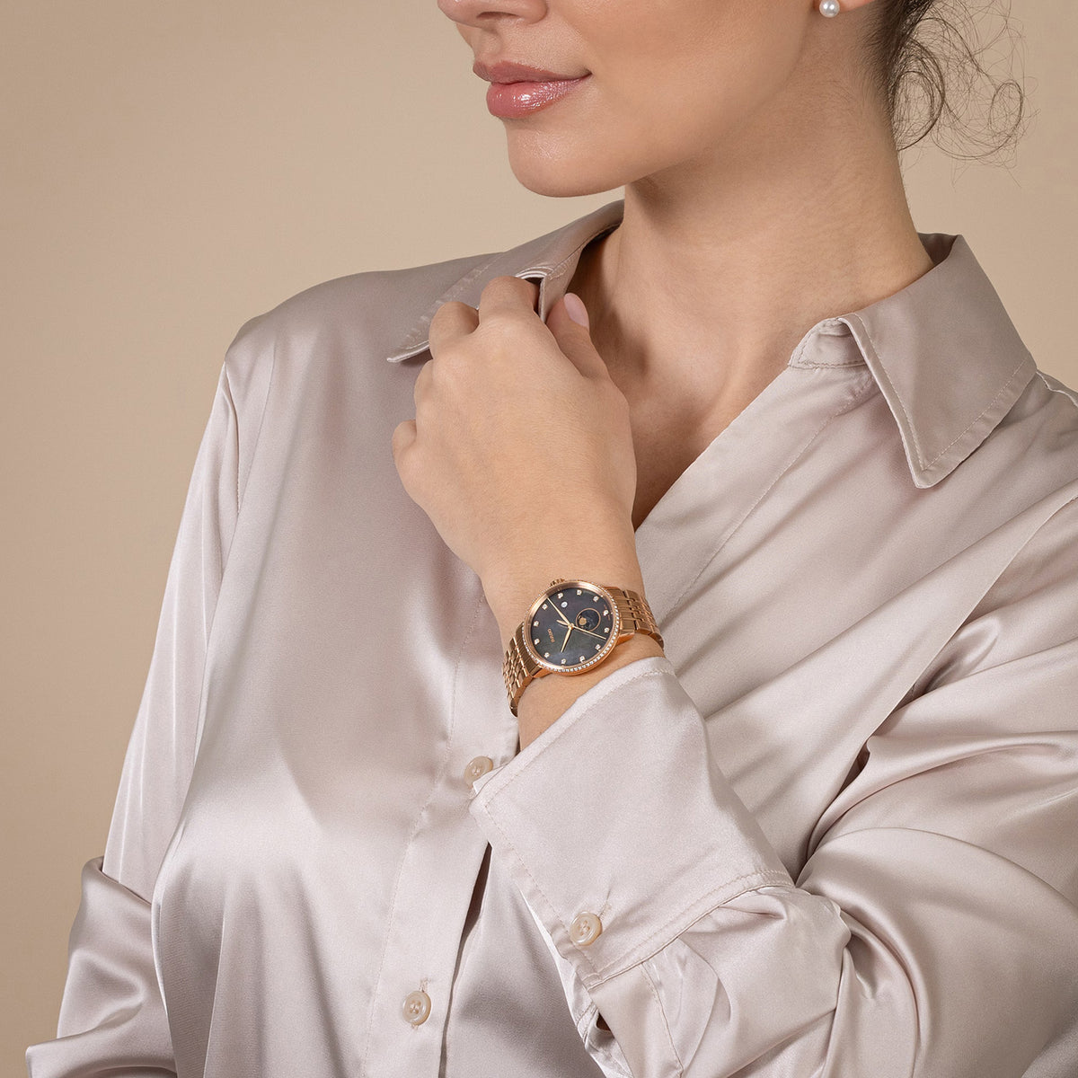 Coupole Women Quartz Brown Dial Analog Stainless Steel Watch R22885903