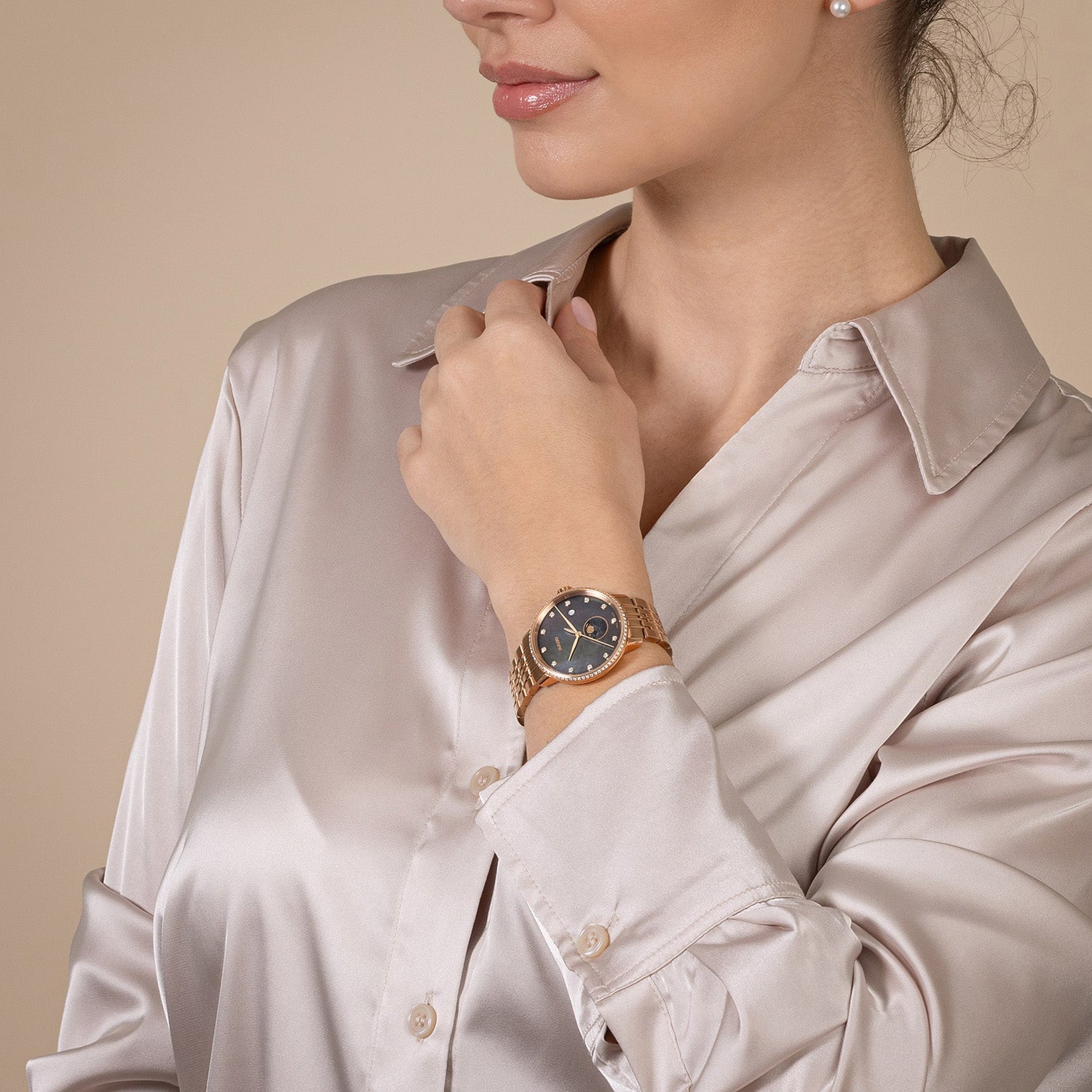 Coupole Women Quartz Brown Dial Analog Stainless Steel Watch R22885903