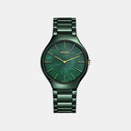 True Round Unisex Quartz Green Dial Analog Ceramic Watch R27006912