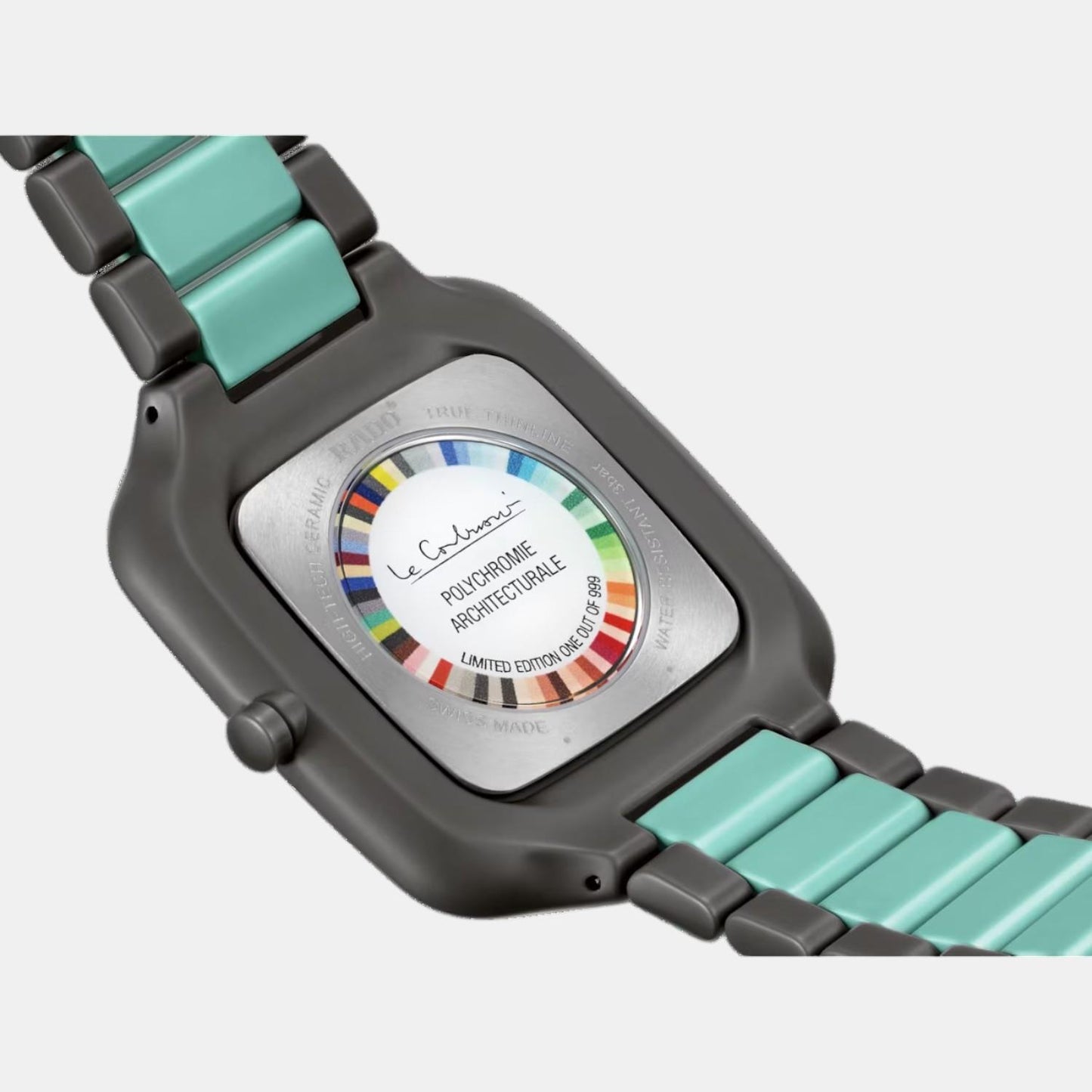 True Square Unisex Quartz Grey Dial Analog Ceramic Watch R27045162