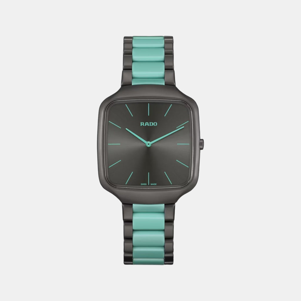True Square Unisex Quartz Grey Dial Analog Ceramic Watch R27045162