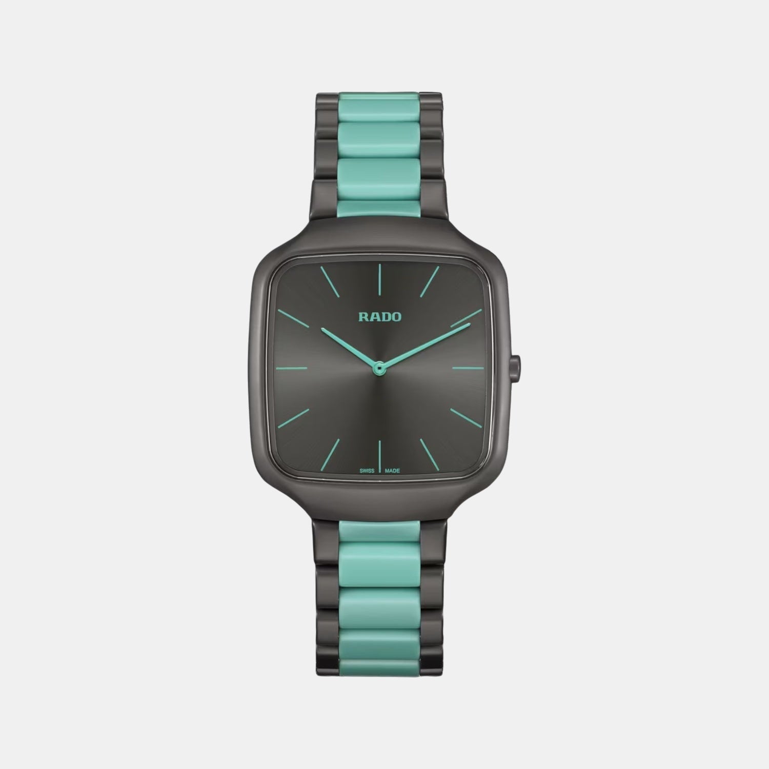 True Square Unisex Quartz Grey Dial Analog Ceramic Watch R27045162