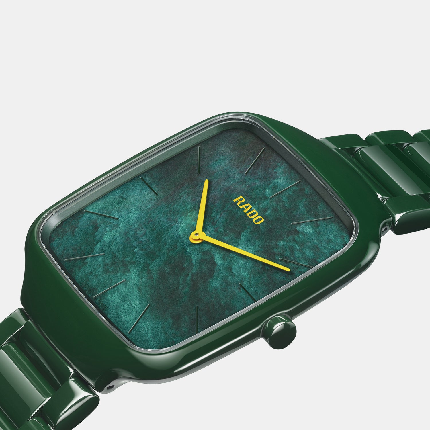 True Square Unisex Quartz Green Dial Analog Stainless Steel Watch R27047902