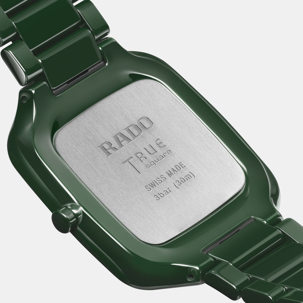 True Square Unisex Quartz Green Dial Analog Stainless Steel Watch R27047902