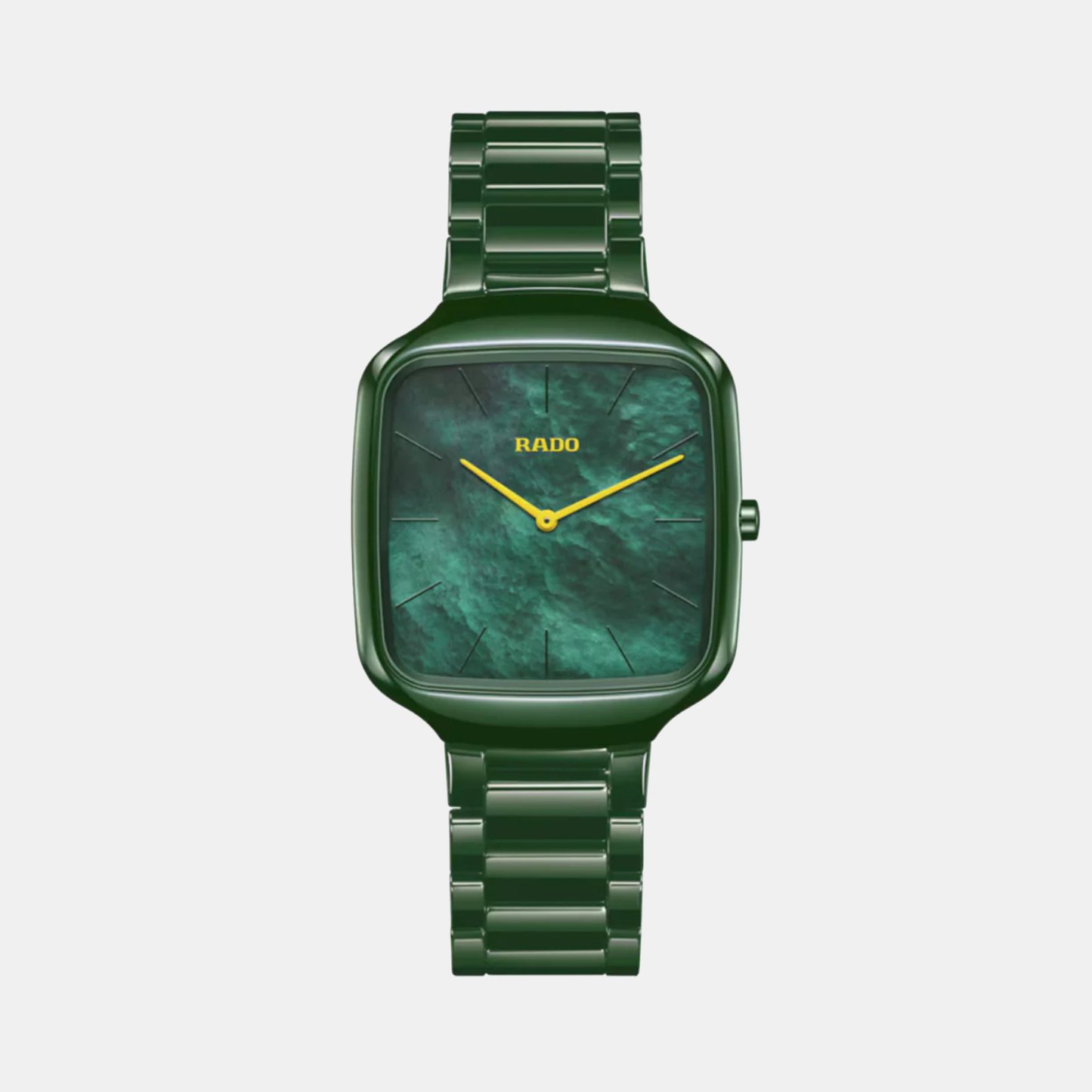 True Square Unisex Quartz Green Dial Analog Ceramic Watch R27047902