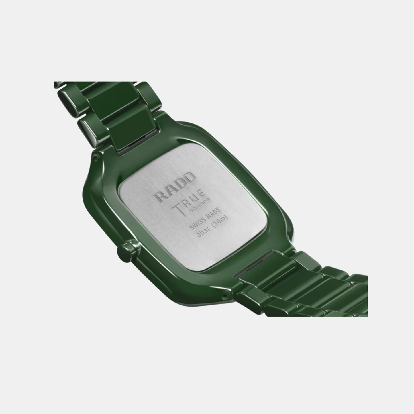 True Square Unisex Quartz Green Dial Analog Ceramic Watch R27047902