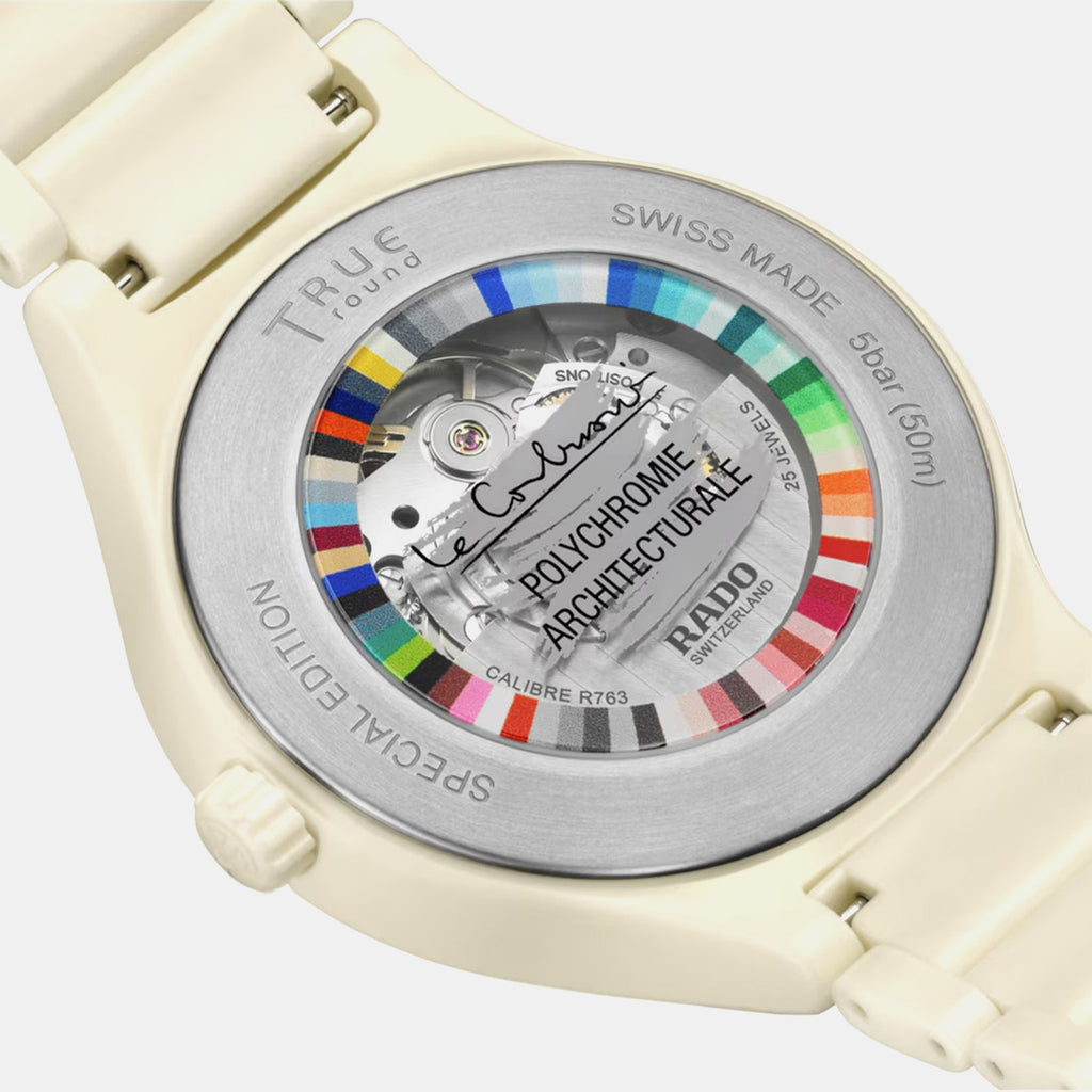 Men Automatic White Dial Analog Ceramic Watch R27049012